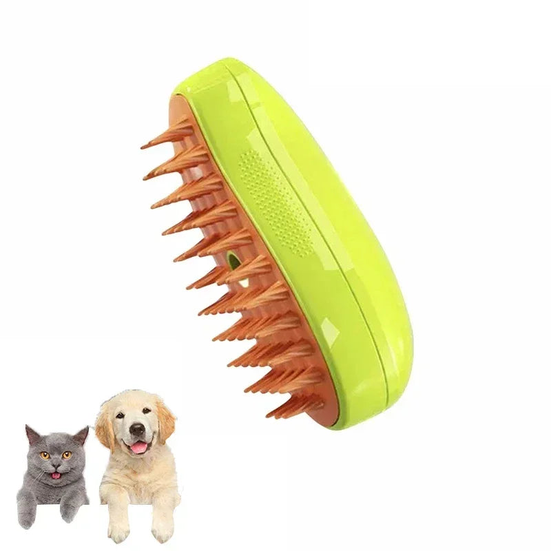 Electric Steamy Brush for Cat and Dog, Steam Brush, Electric Sprayer for Massage, Pet Grooming Tool, Shedding Combs, 3 in 1