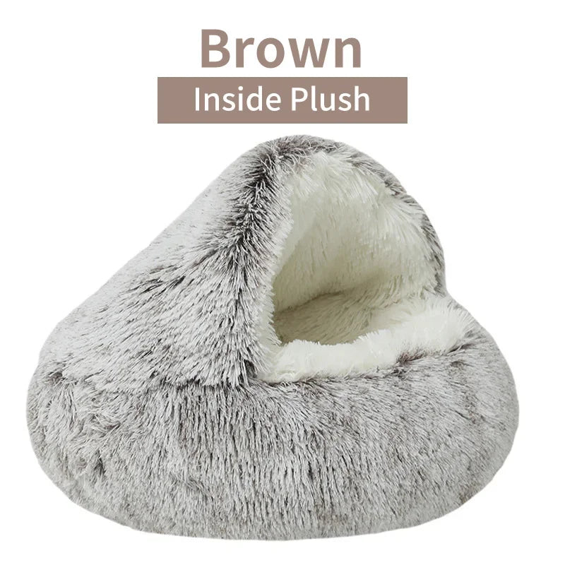 CozyWarm 2-in-1 Winter Plush Cat & Dog Bed