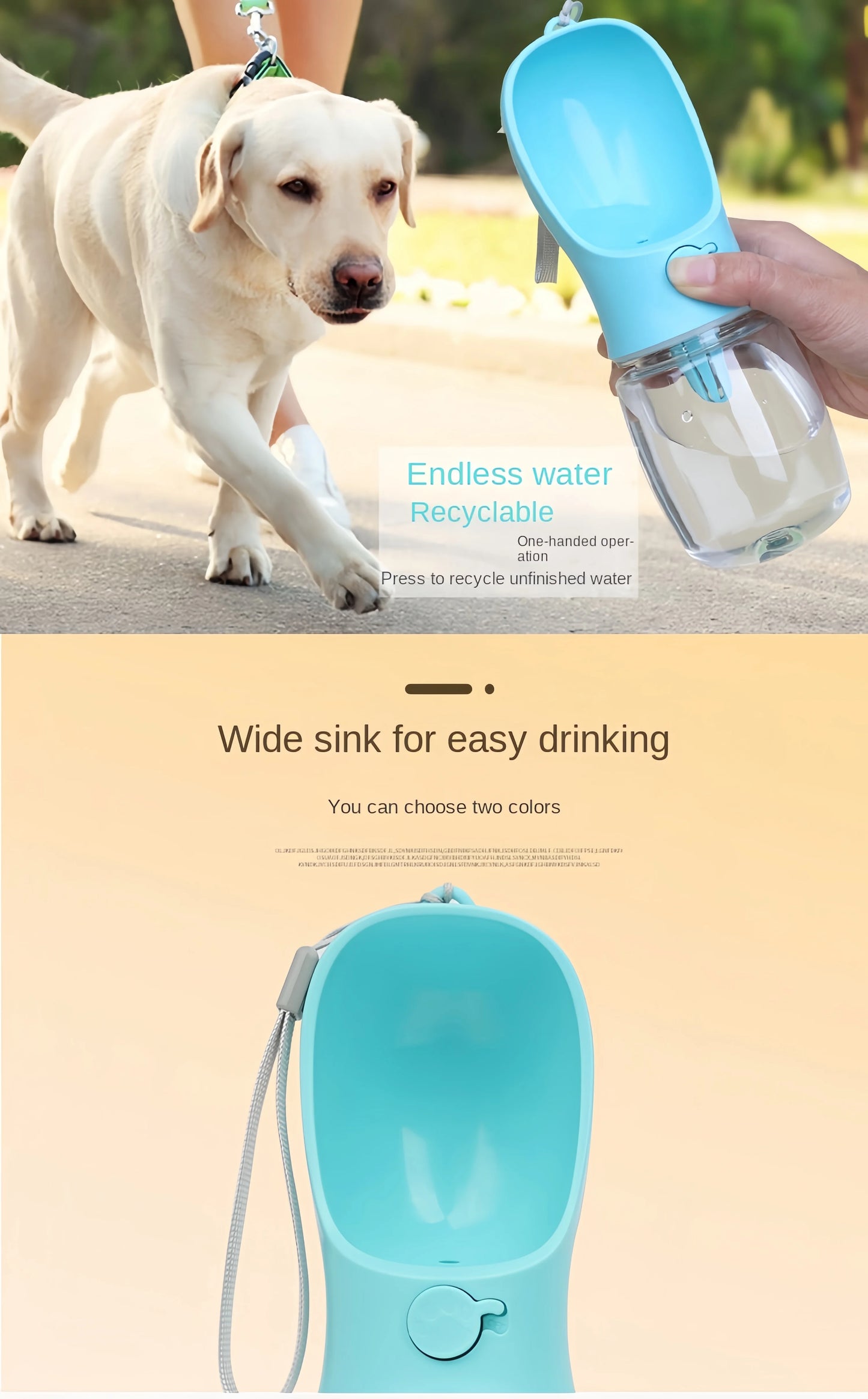 PetHydrate Portable Water Bottle & Food Dispenser for Dogs and Cats