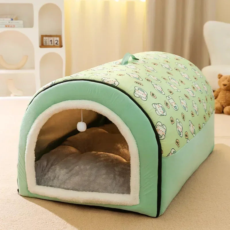 "CozyPaws Lodge - Winter-ready dog house and bed for big breeds"