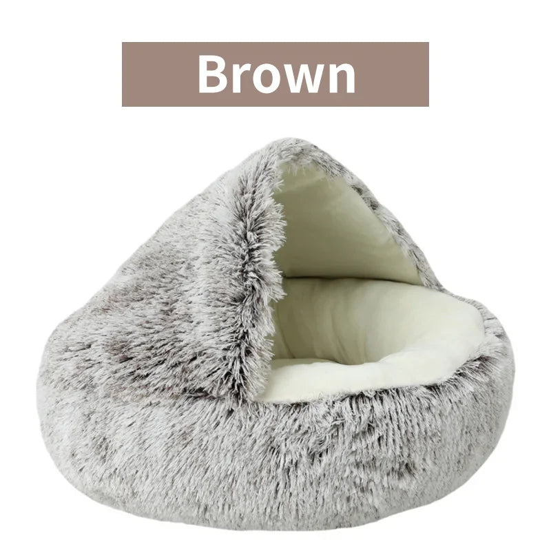 CozyWarm 2-in-1 Winter Plush Cat & Dog Bed