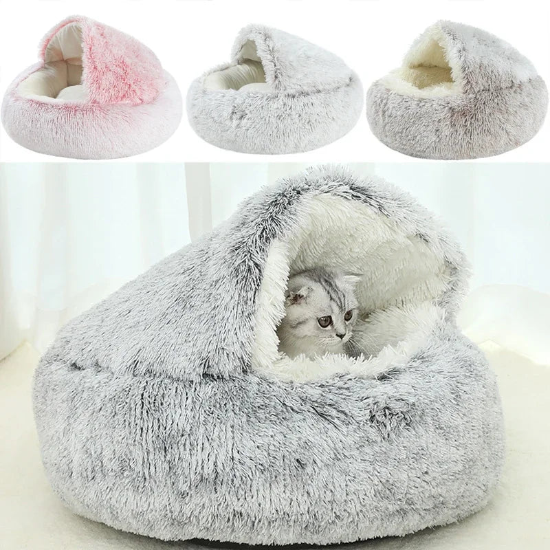 CozyWarm 2-in-1 Winter Plush Cat & Dog Bed