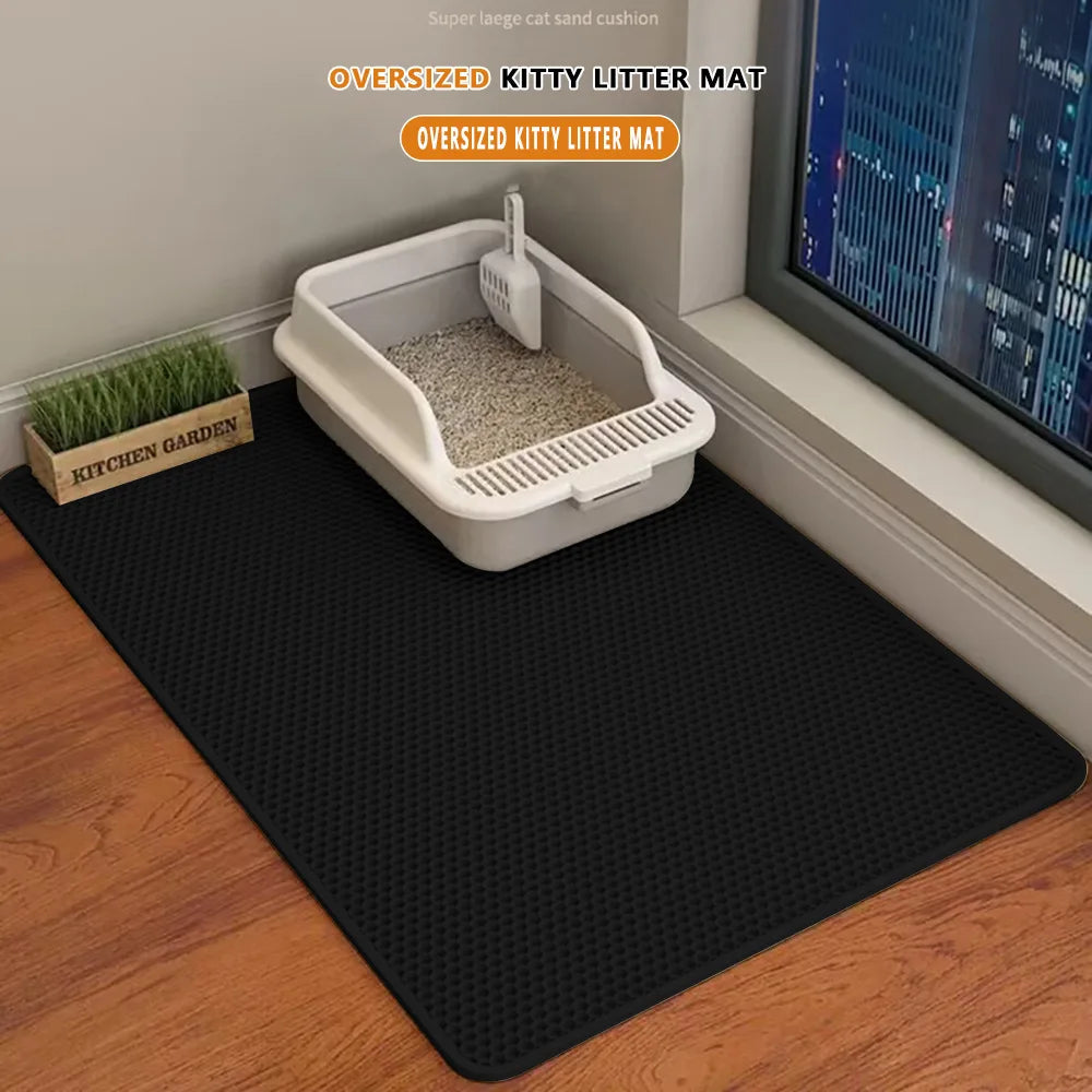 Cat Litter Mat Waterproof Double Layer Pet Litter Box Mat Pet Toilet Cat Mat Nonslip Sand Cat Washable Mat Pet Clean Supplies