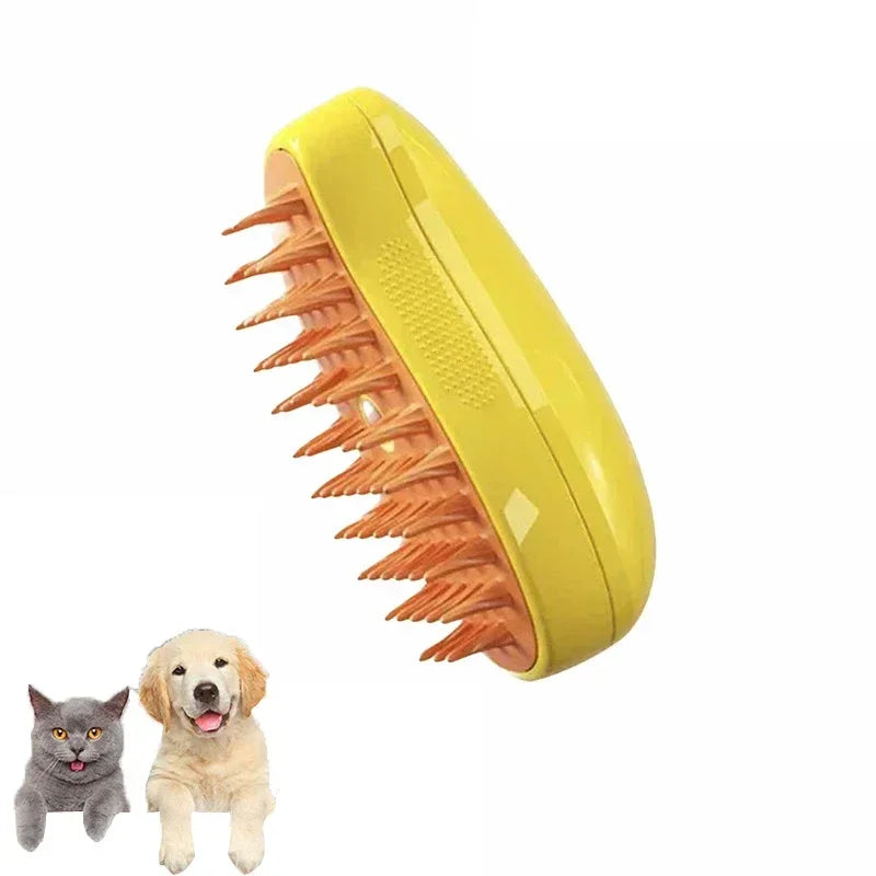 Electric Steamy Brush for Cat and Dog, Steam Brush, Electric Sprayer for Massage, Pet Grooming Tool, Shedding Combs, 3 in 1