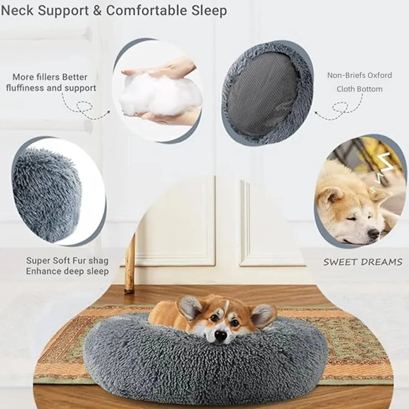 "CozyPaw Plush Pet Bed"