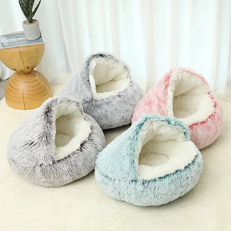 CozyWarm 2-in-1 Winter Plush Cat & Dog Bed