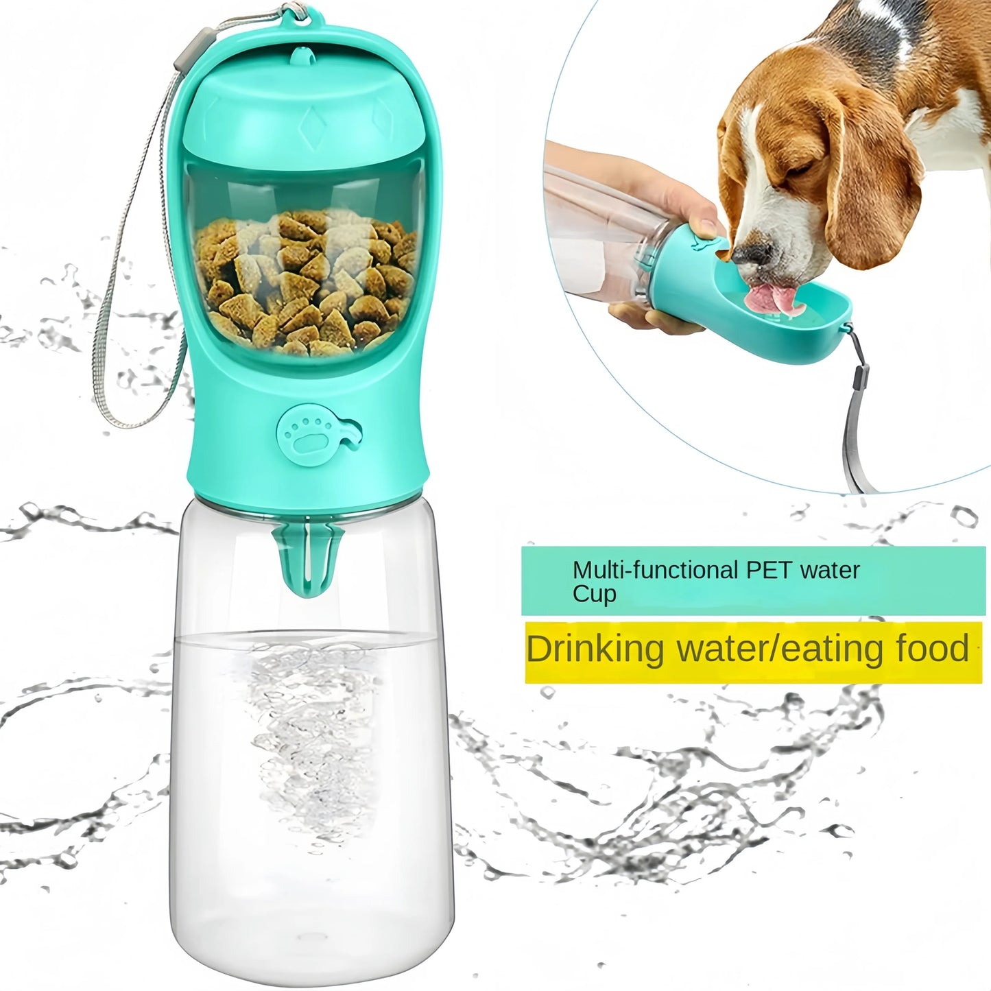 PetHydrate Portable Water Bottle & Food Dispenser for Dogs and Cats