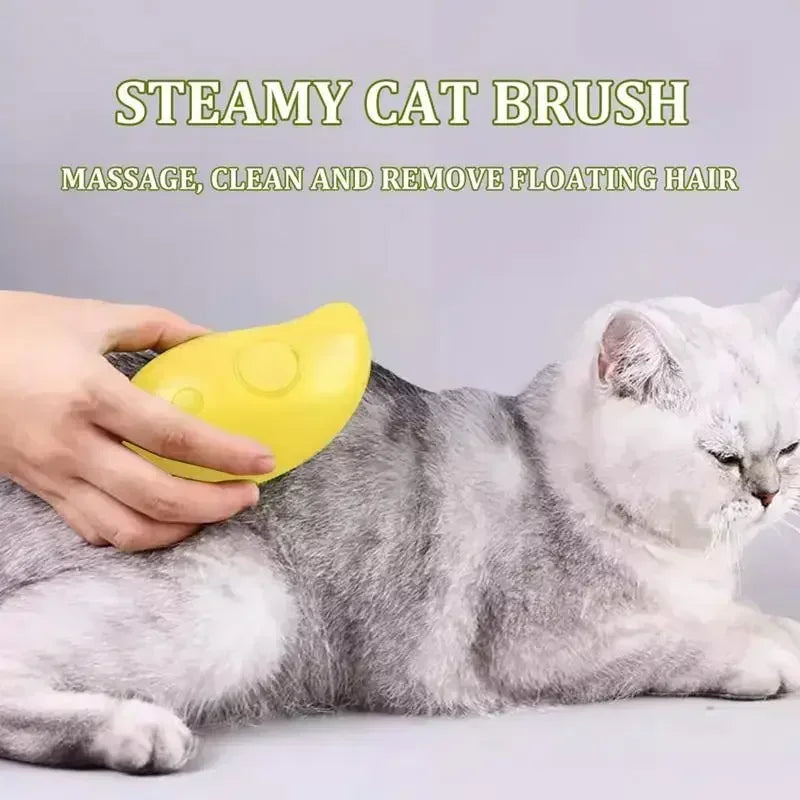 Electric Steamy Brush for Cat and Dog, Steam Brush, Electric Sprayer for Massage, Pet Grooming Tool, Shedding Combs, 3 in 1