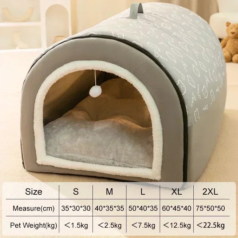 "CozyPaws Lodge - Winter-ready dog house and bed for big breeds"