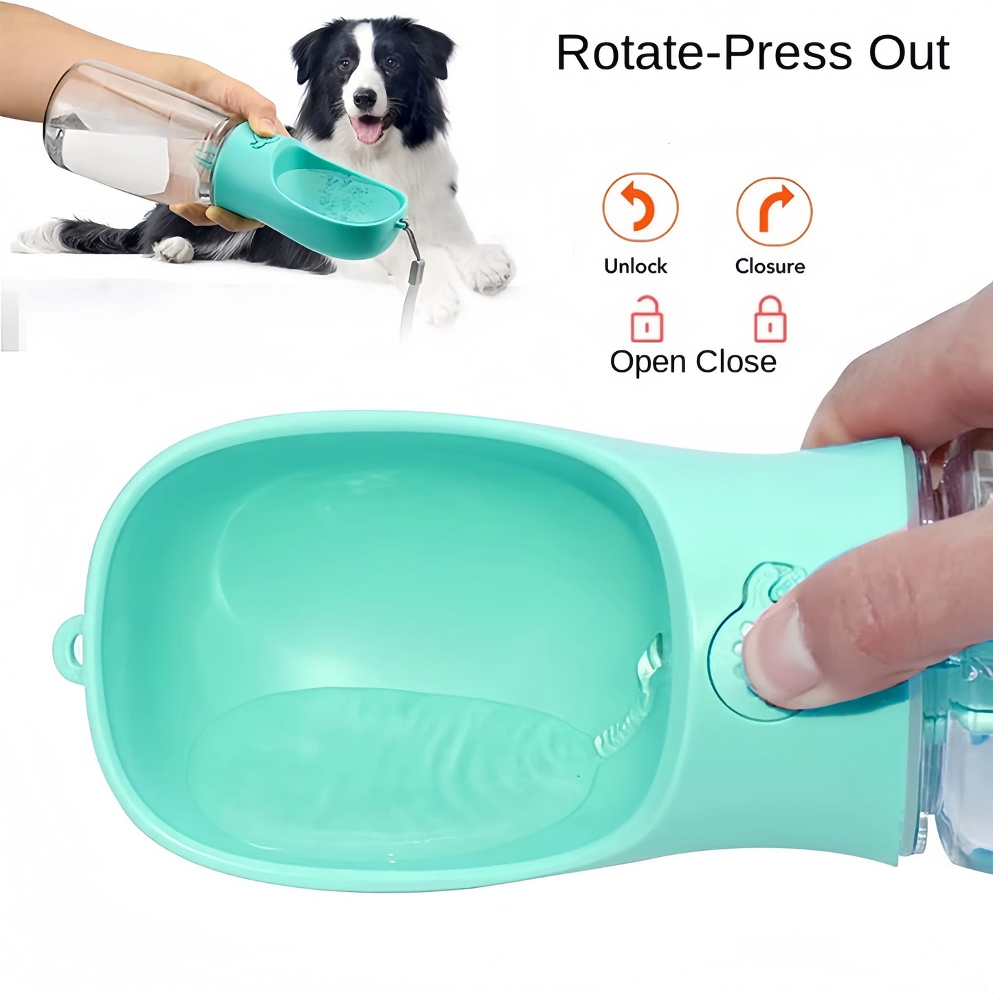 PetHydrate Portable Water Bottle & Food Dispenser for Dogs and Cats