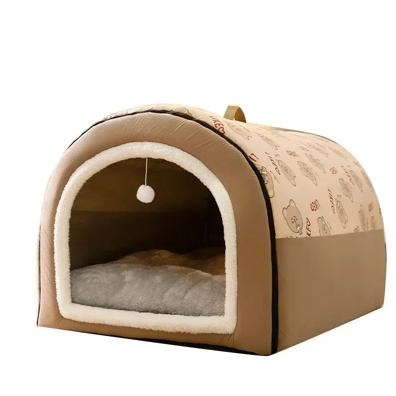 "CozyPaws Lodge - Winter-ready dog house and bed for big breeds"