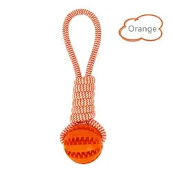 Pet Tooth Cleaning Chewing IQ Treat Ball Food Dispensing Bite Chew Knot Training Tugging Playing Rubber Rope Dog Ball Toys