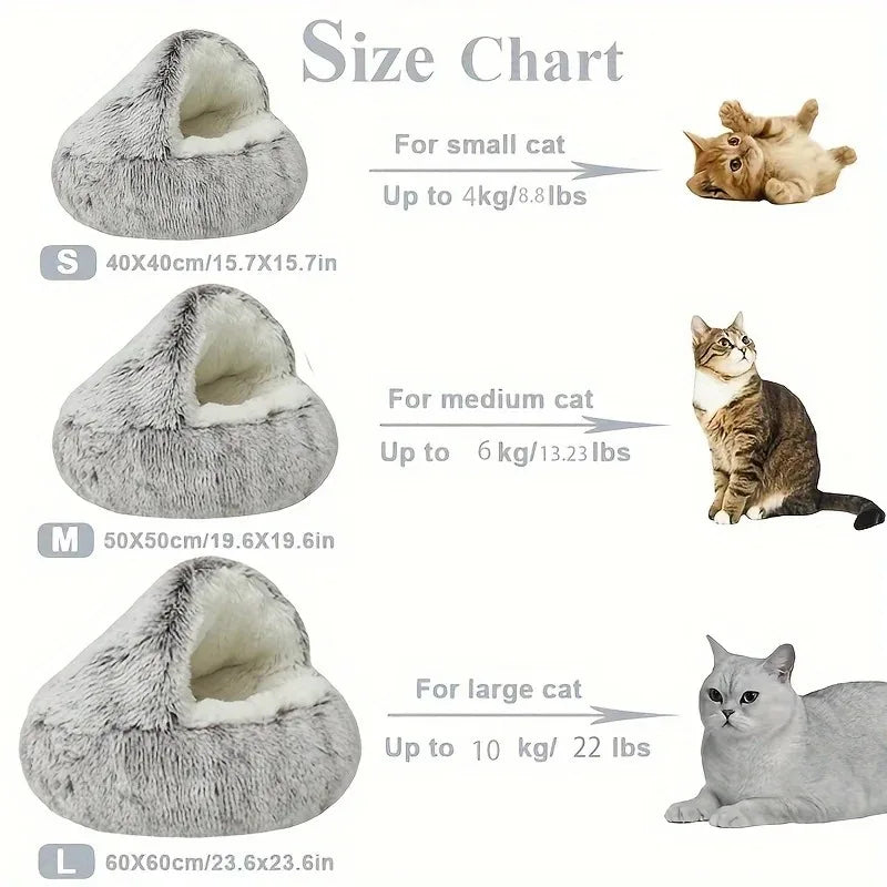 CozyWarm 2-in-1 Winter Plush Cat & Dog Bed