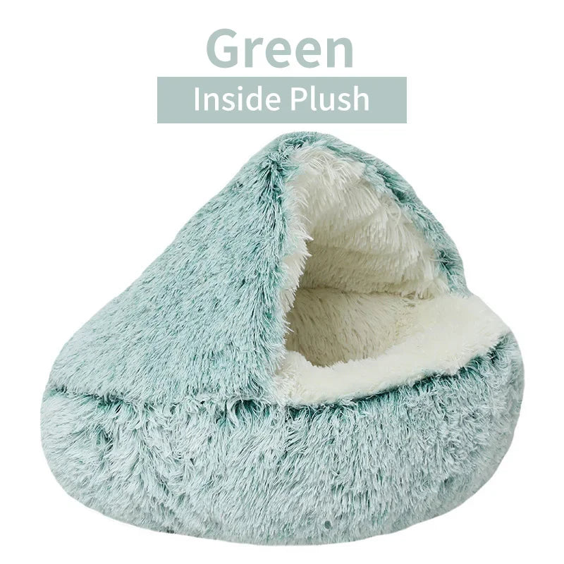 CozyWarm 2-in-1 Winter Plush Cat & Dog Bed