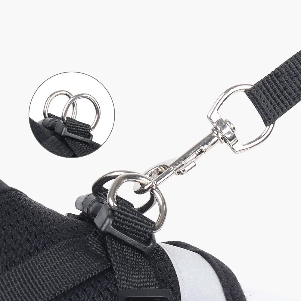 Reflective Cat & Dog Harness with Leash Set – Adjustable Escape Proof