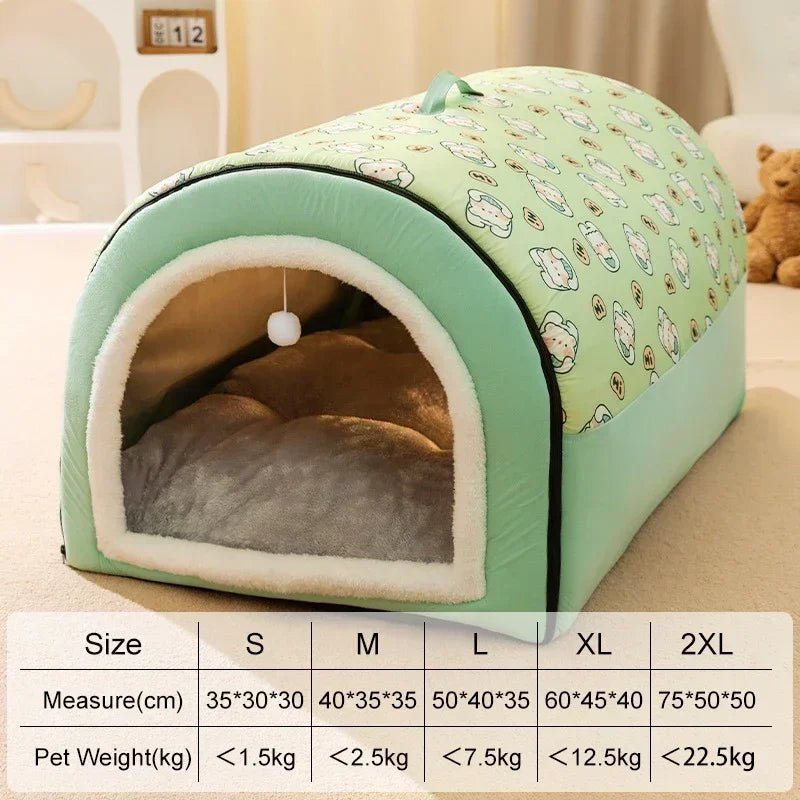 "CozyPaws Lodge - Winter-ready dog house and bed for big breeds"